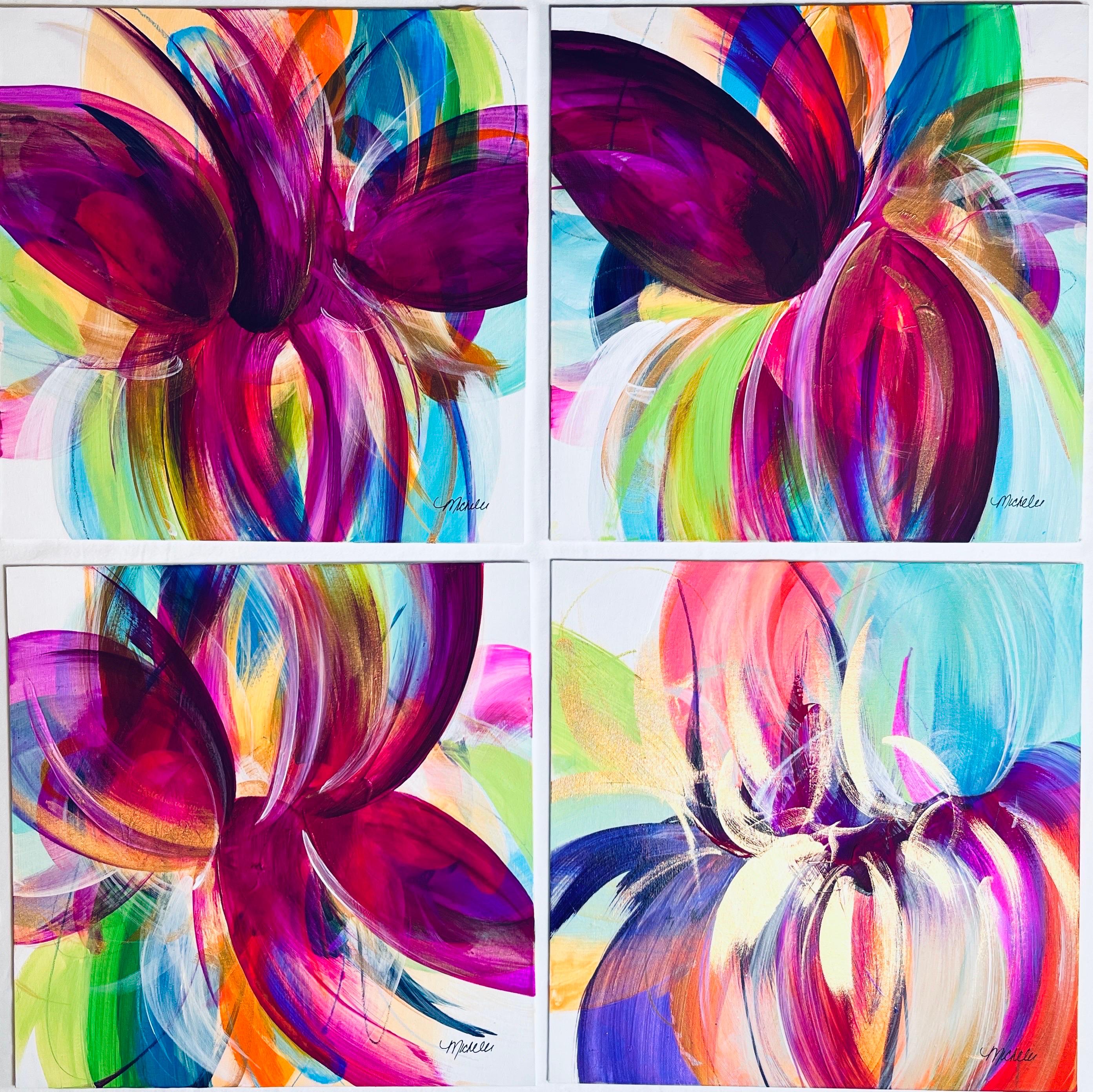 Your Wings; Your Life I - IV , Quadriptych, Abstract Paintings, Signed, Acrylic