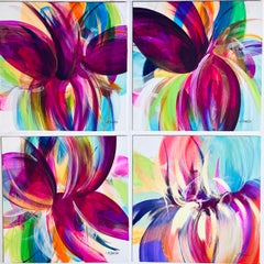 Your Wings; Your Life I - IV , Quadriptych, Abstract Paintings, Signed, Acrylic