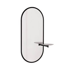 SP01 Michelle Wall Mirror with Black Marquina Marble Tray, Made in Italy