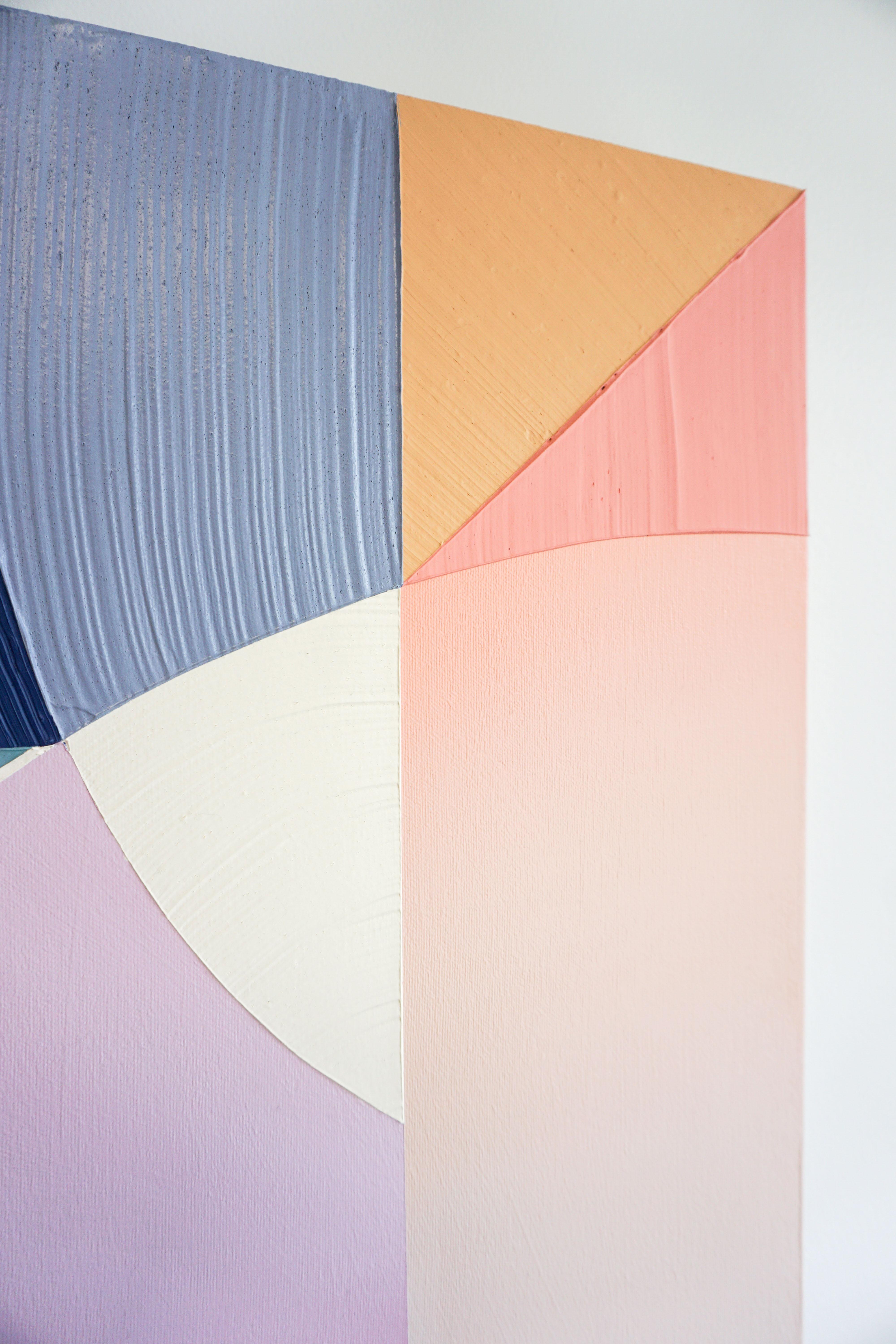 ECLIPSE by Michelle Weddle is an acrylic on canvas neo abstract expressionist painting that combines multiple areas of color into one harmonious palette. The single white dot in the upper right portion of the painting brings to mind an eclipse of