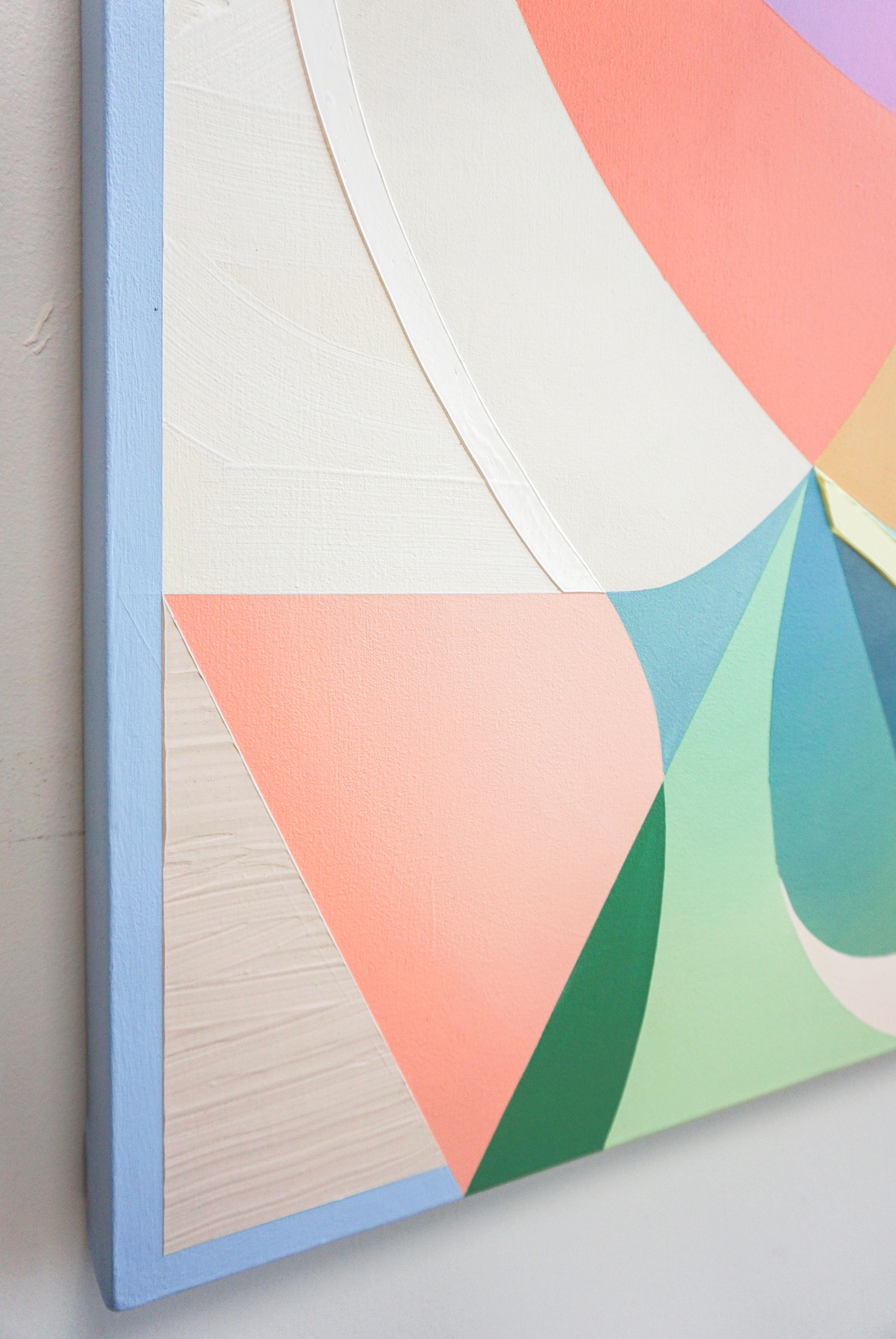 GEOTHERMAL - Peinture expressionniste abstraite contemporaine, géométrique multicolore en vente 5