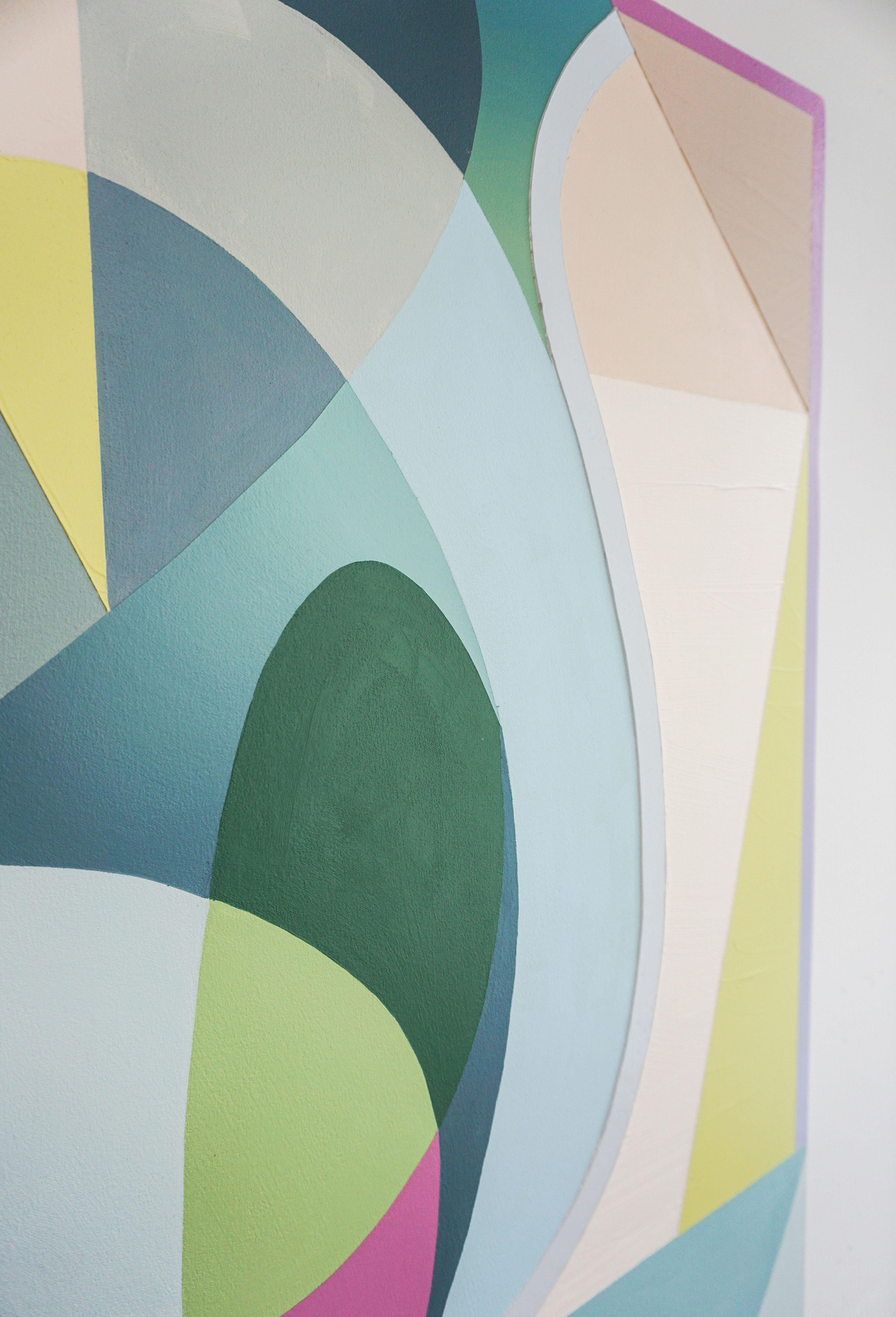GEOTHERMAL - Peinture expressionniste abstraite contemporaine, géométrique multicolore en vente 1