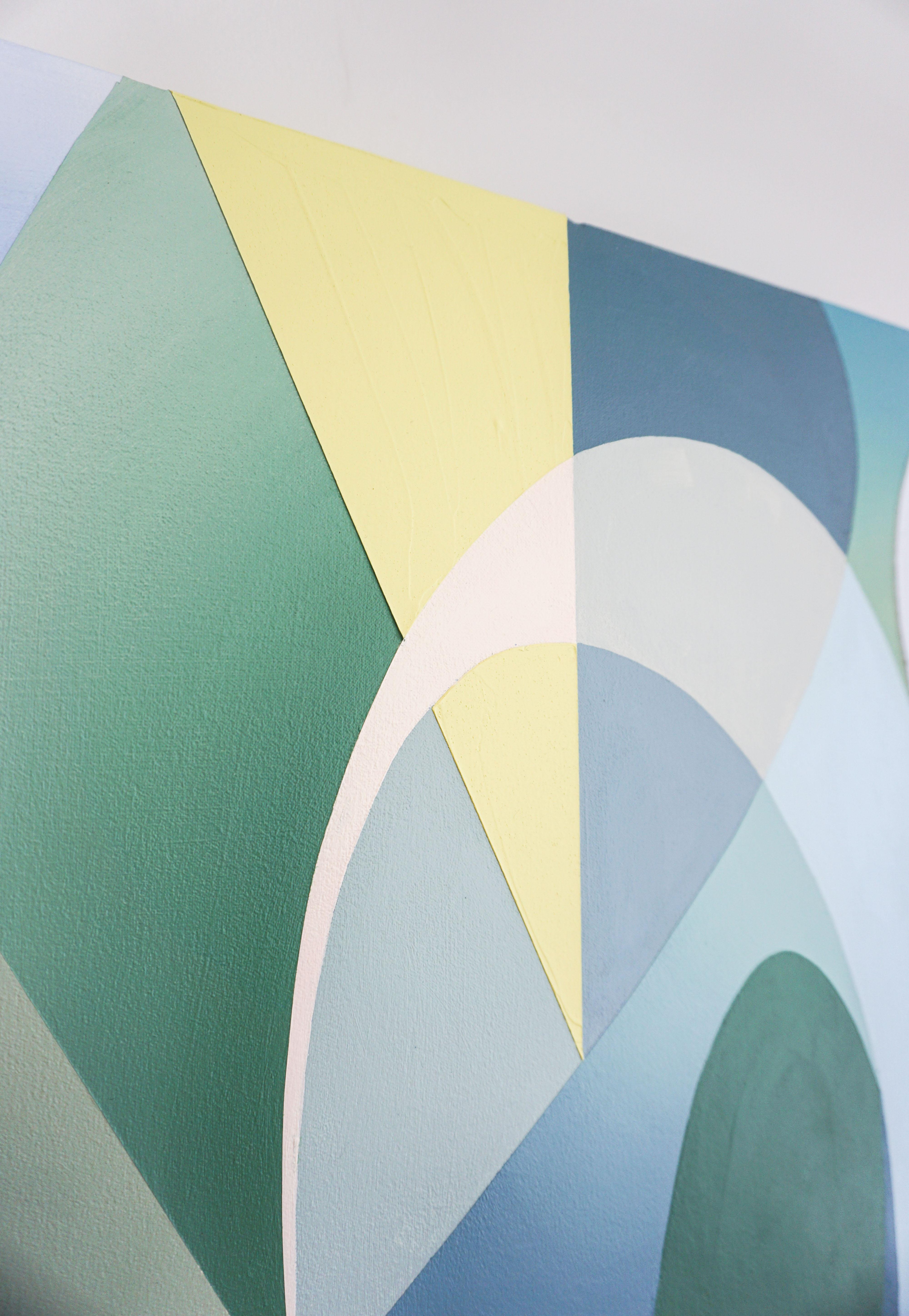 GEOTHERMAL - Peinture expressionniste abstraite contemporaine, géométrique multicolore en vente 3