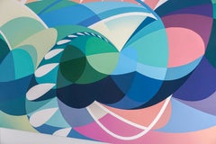 HEATWAVE - Contemporary Abstract Painting w/ Curvilinear Lines & Smooth Gradient