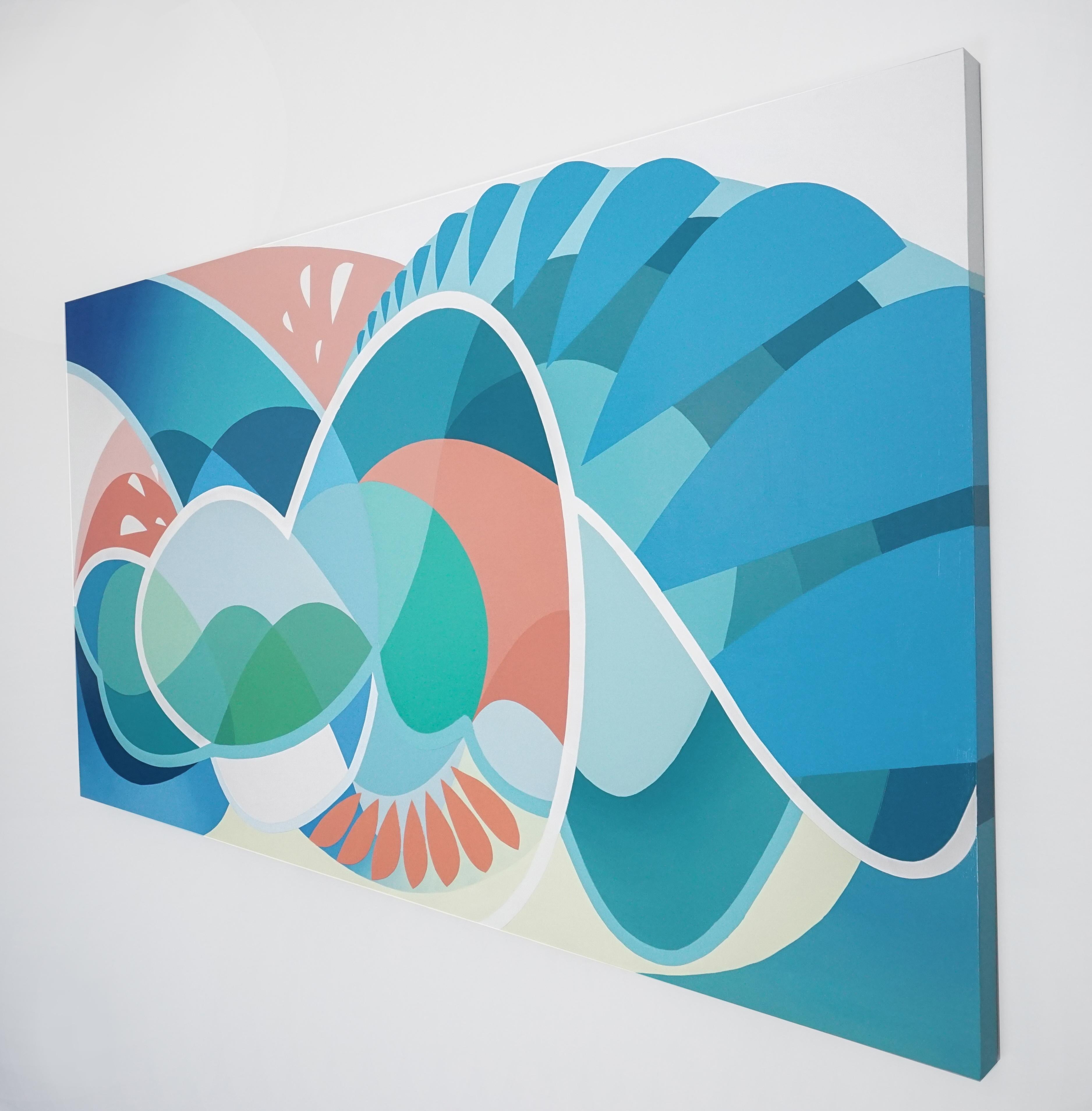 METEOR - Contemporary Abstract Painting w/ Smooth Gradients & Curvilinear Lines For Sale 3