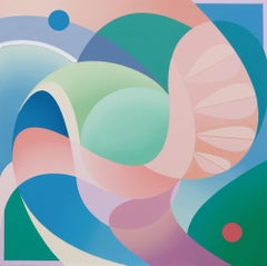 SOLAR - Contemporary Abstract Painting w/ Smooth Gradients & Curvilinear Lines