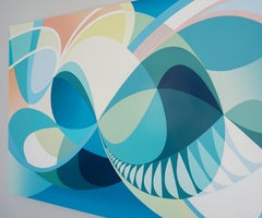SURGE - Contemporary Abstract Painting w/ Smooth, Green & Blue Gradients