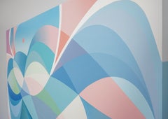 TECTONIC - Abstract Neutral Curvilinear Painting w/ Flat Smooth Gradients