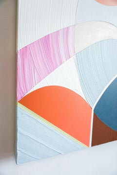 TROPIC - contemporary abstract expressionist painting, pink, blue, orange, white