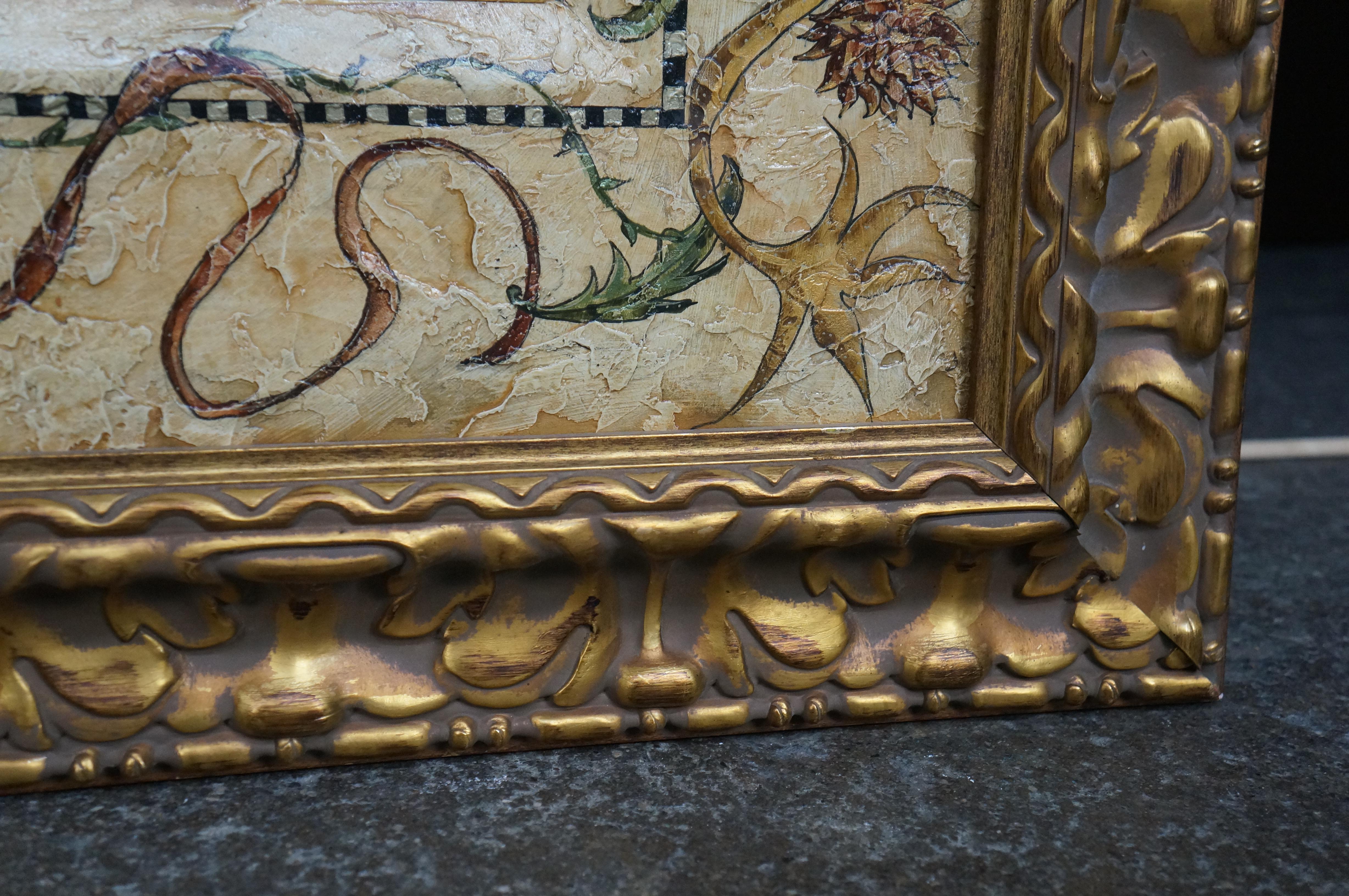 Michelle Woolley Chinoiserie Eglomise Style Florentine Mirror Beveled Glass 50
