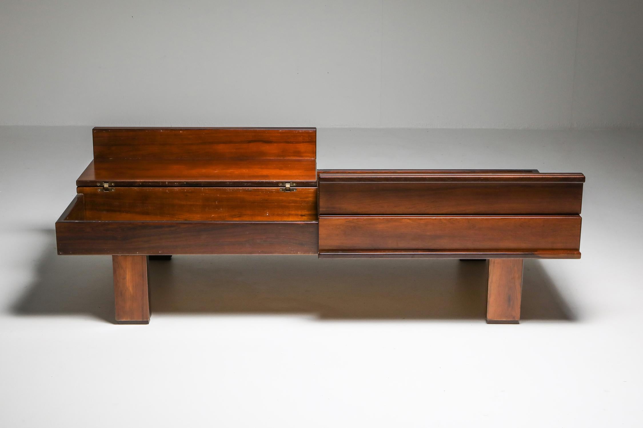 Italian Michelluci Walnut Coffee Table with Storage