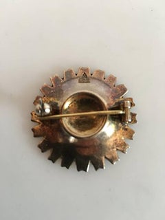 Michelsen Daisy/Marguerite Brooch in Sterling Silver/Enamel