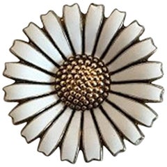 Michelsen Daisy/Marguerite Brooch in Sterling Silver/Enamel