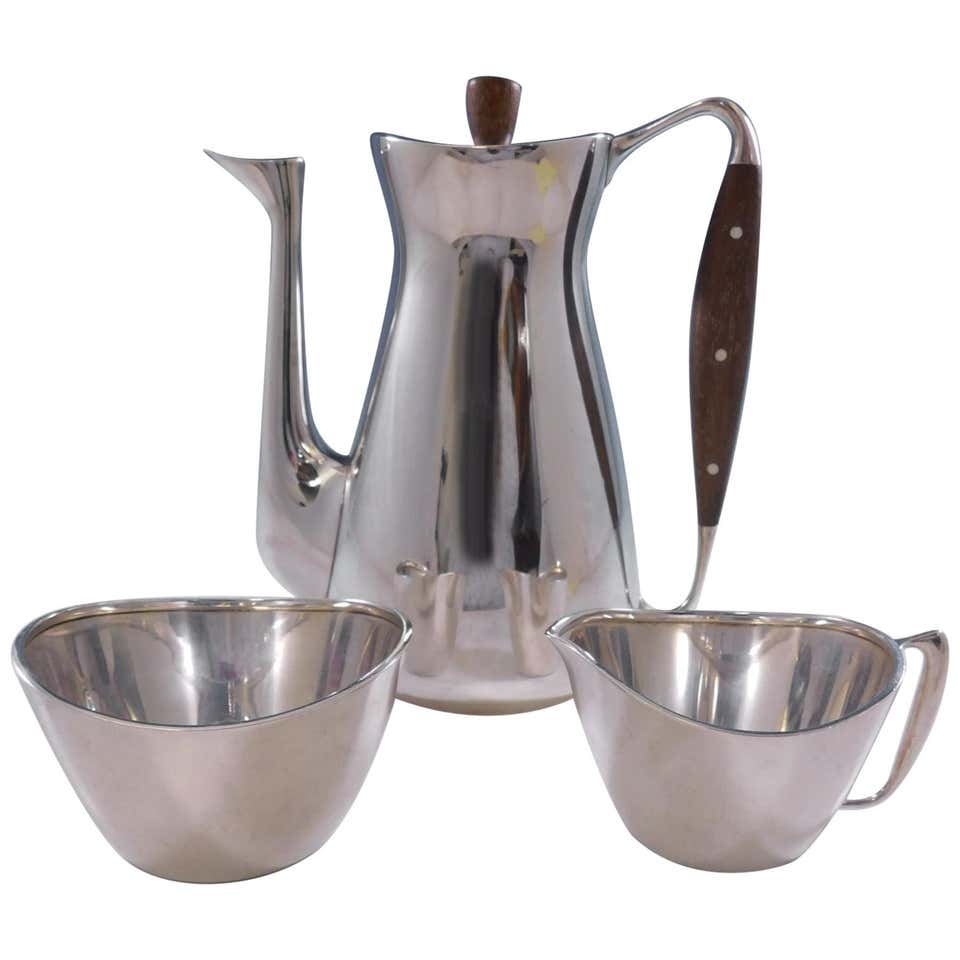 Thomas Bowen English Sterling Silver Coffee Set 4-Piece with Floral ...
