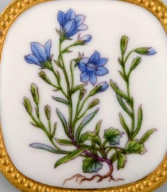 Michelsen for Royal Copenhagen, Flora Danica Porcelain & Sterling Silver Brooch
