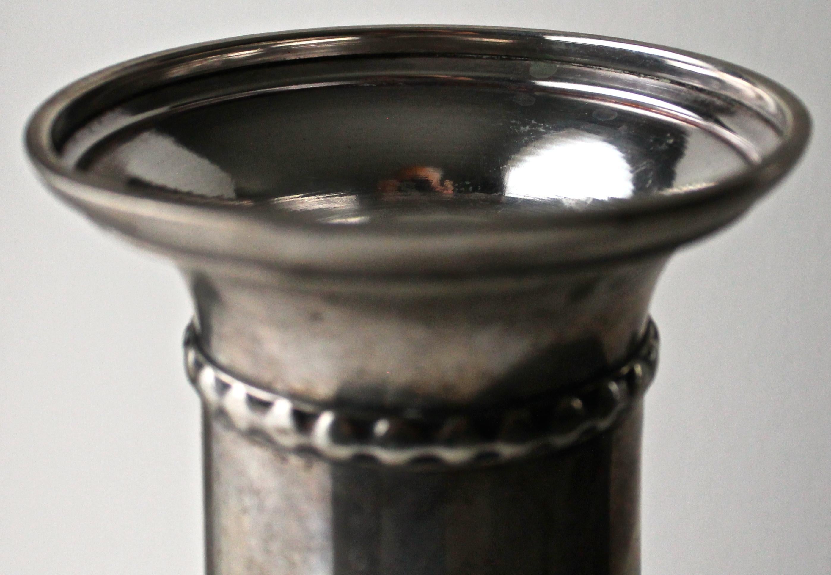Michelsen Silver Vase in the Manner of Thorvald Bindesboll For Sale 1