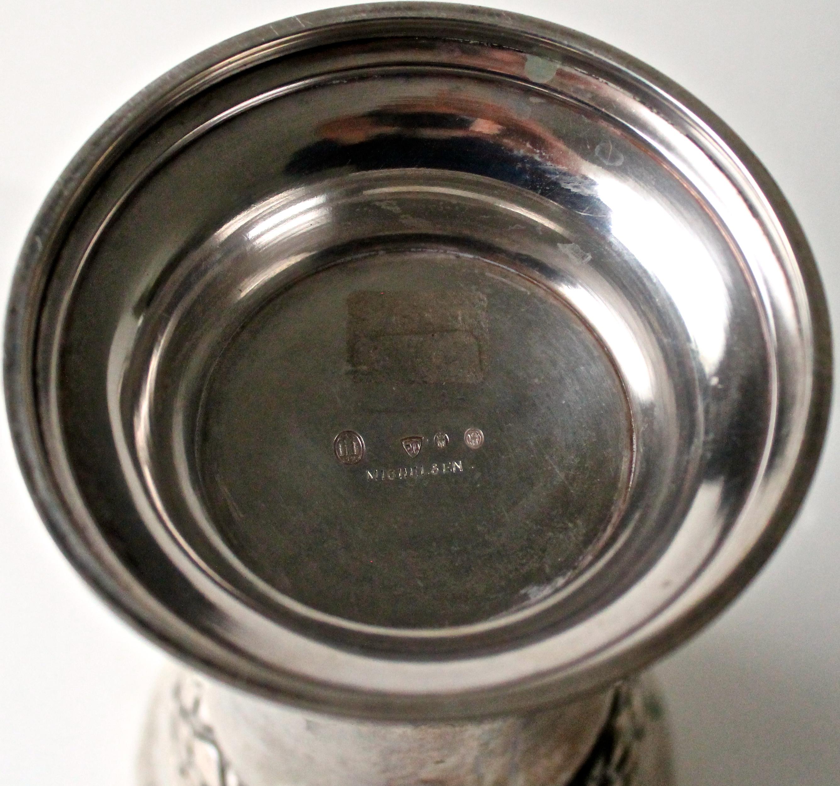 Michelsen Silver Vase in the Manner of Thorvald Bindesboll In Good Condition For Sale In Sharon, CT