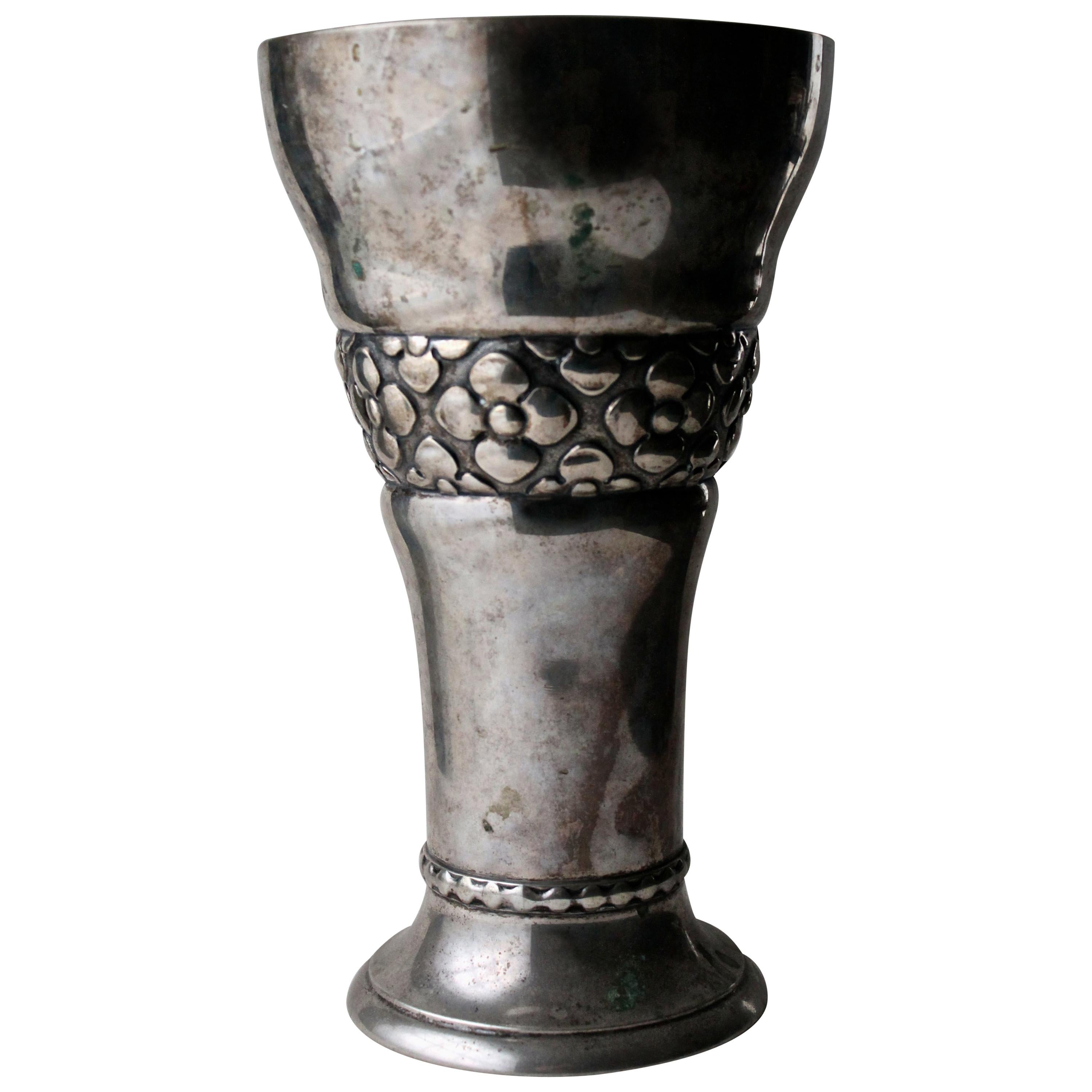Michelsen Silver Vase in the Manner of Thorvald Bindesboll For Sale