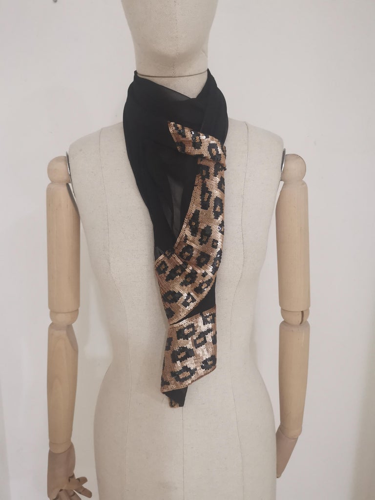 Michiblu black sequins scarf - foulard For Sale at 1stDibs