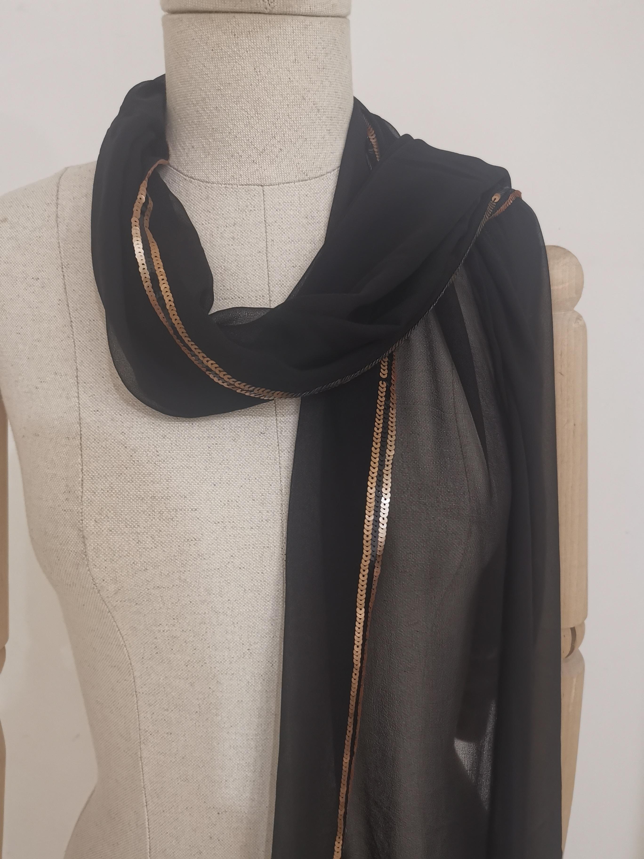 Michiblu black sequins scarf - foulard  In Good Condition In Capri, IT