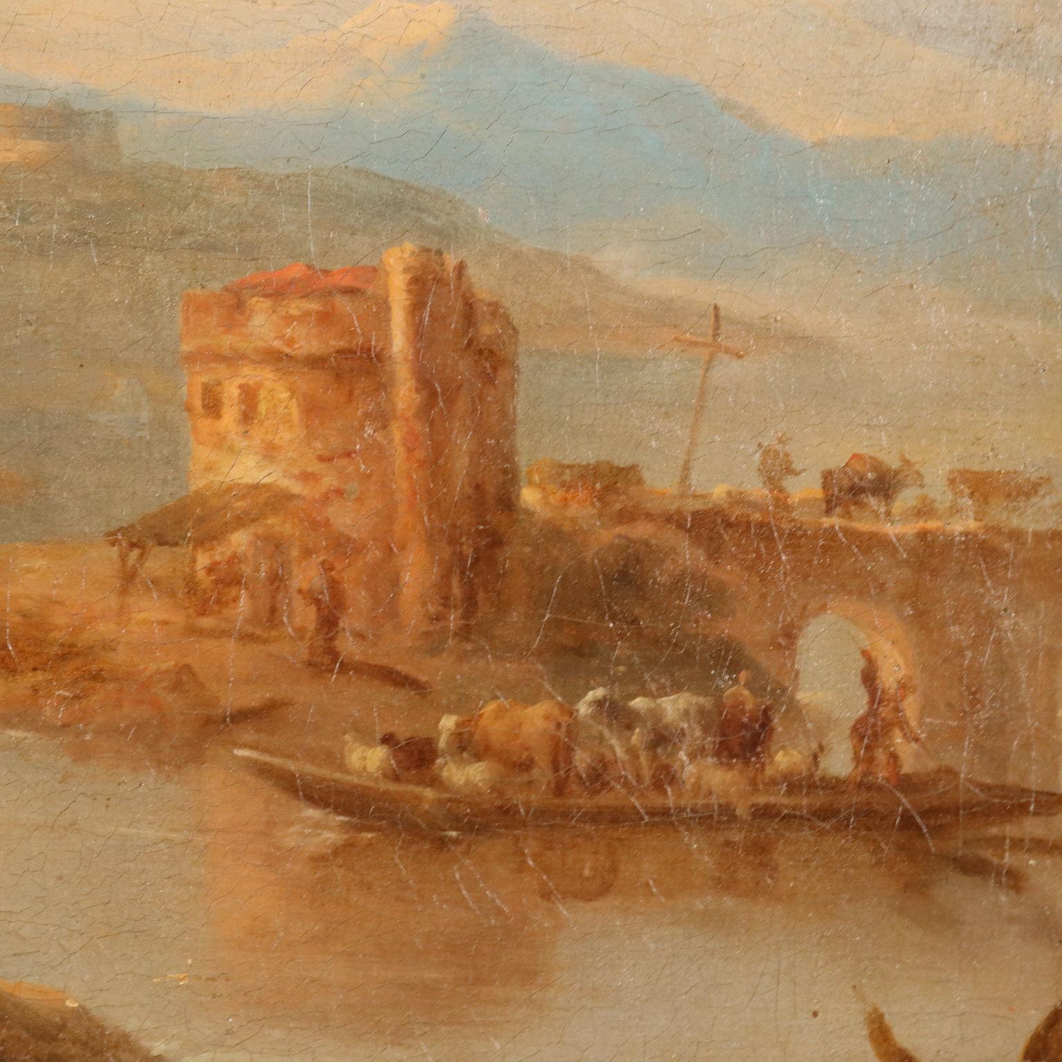 Landscape with Shepherds and Herds 18th century For Sale 1