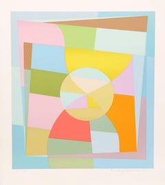 Geometric Abstract Silkscreen by Gloeckner, 1974
