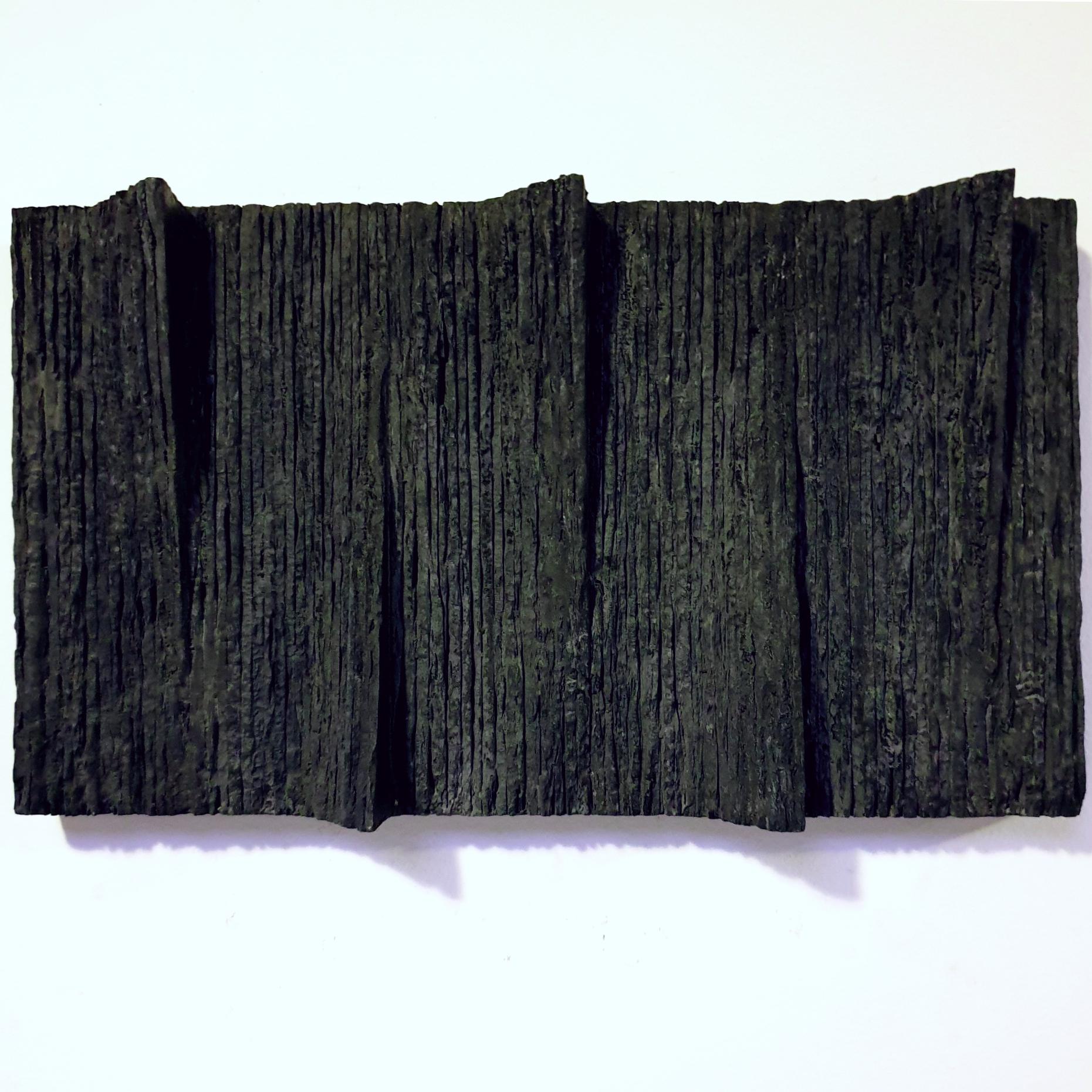 Michiel Jansen Abstract Sculpture - Movement - black grey contemporary modern abstract sculpture painting
