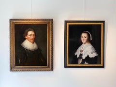 17th century Dutch Old Master Portait of a man - Lace Collar - Dutch golden age