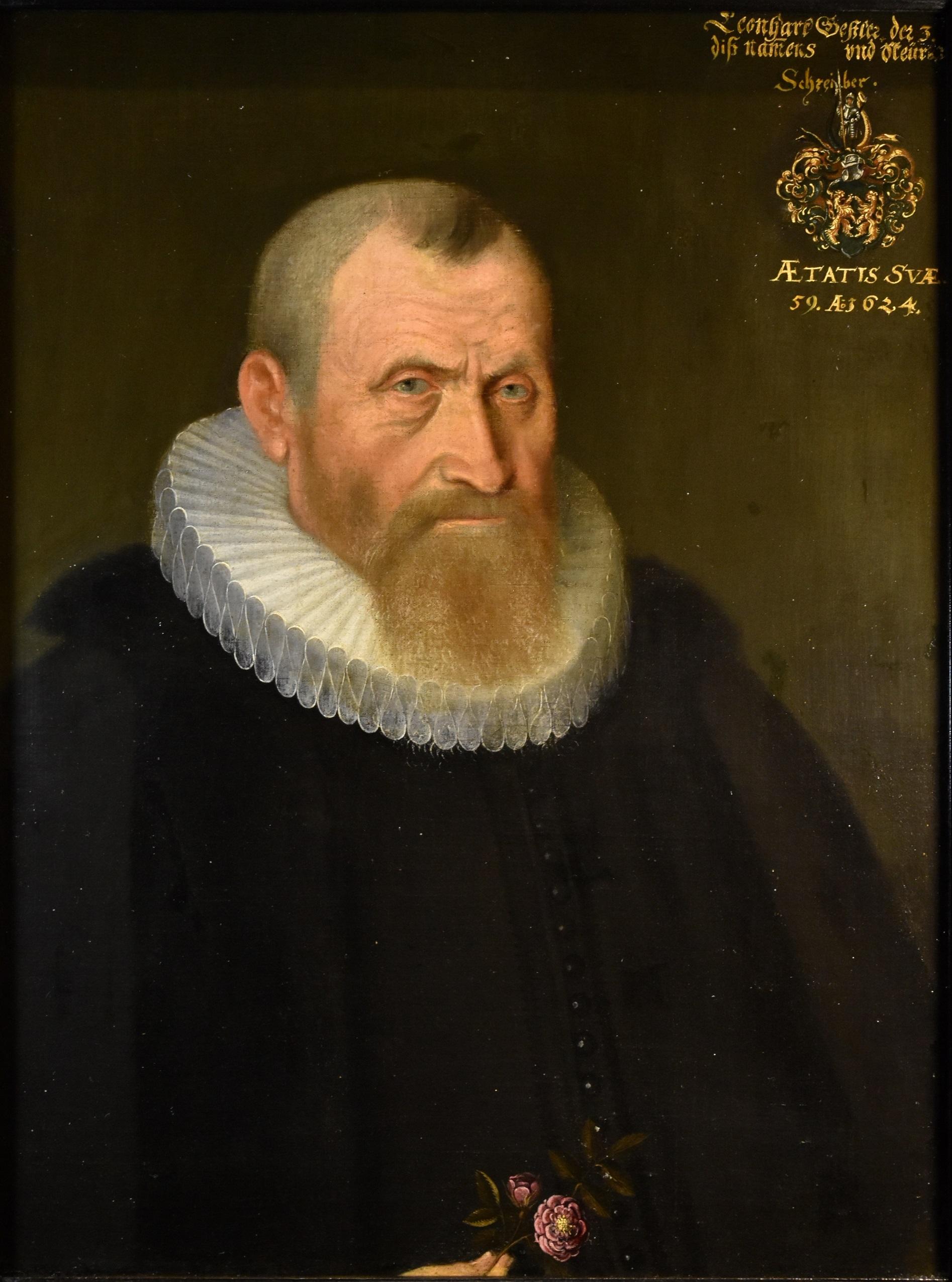 Portrait Gentleman Van Mierevelt 17th Century Paint Flemish Old master Oi Canvas - Old Masters Painting by Michiel Jansz Van Mierevelt (delft 1566 - 1641)