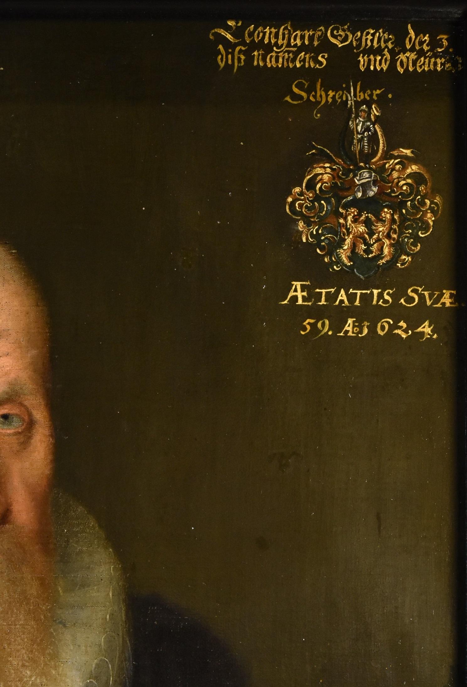 Michiel Jansz van Mierevelt (Delft 1566 - 1641) circle
Portrait of a gentleman in dark suit with ruff, aged fifty-nine, 1624
Top right family crest, age of the sitter ‘59’, and the date ‘1624’

Oil on canvas
55 x 42
Framed 86 x 73 cm

Antique