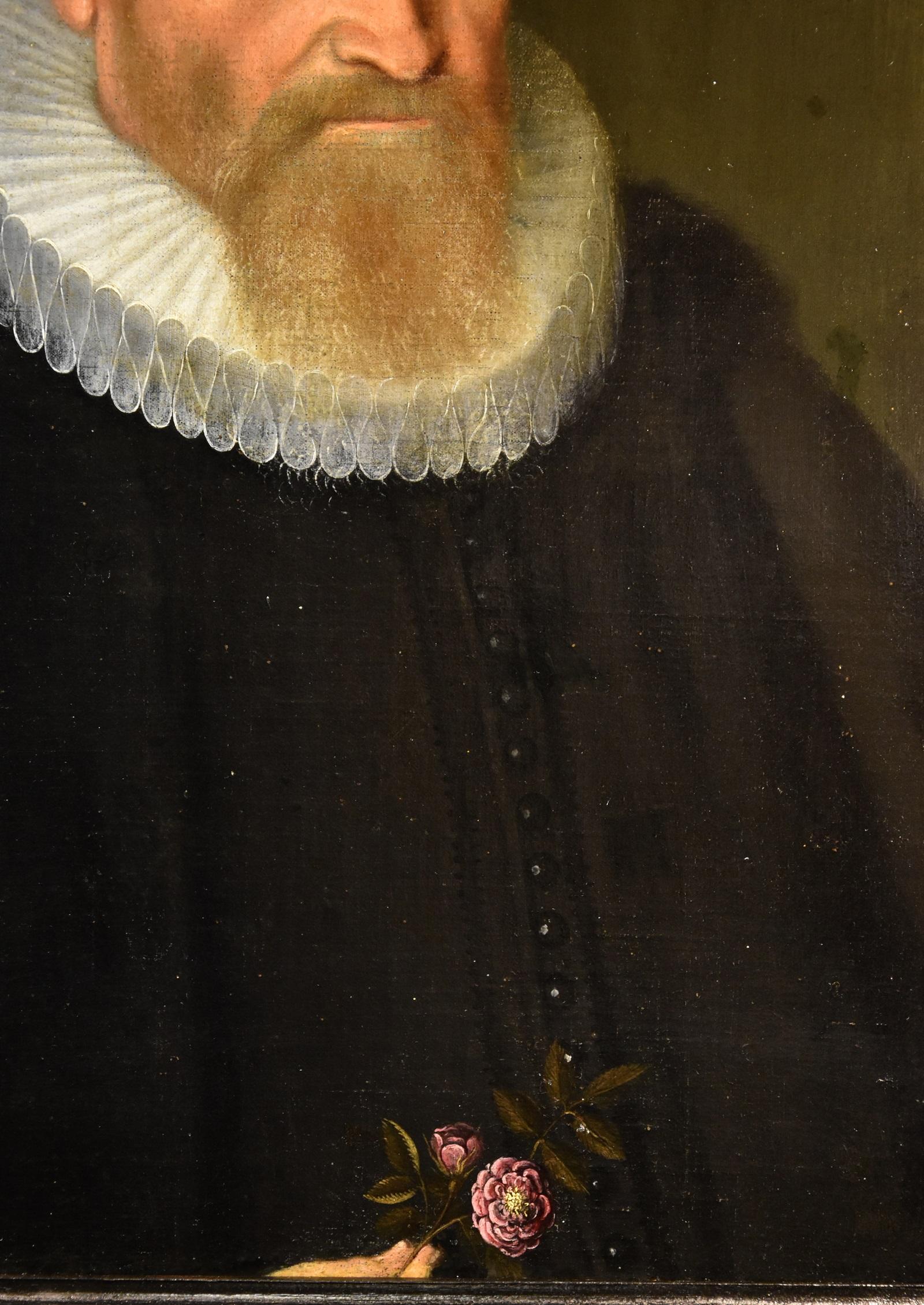 Portrait Gentleman Van Mierevelt 17th Century Paint Flemish Old master Oi Canvas For Sale 1