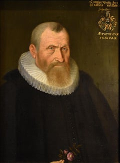 Retrato Caballero Van Mierevelt Siglo XVII Pintura Flamenca Viejo maestro Oi Lienzo