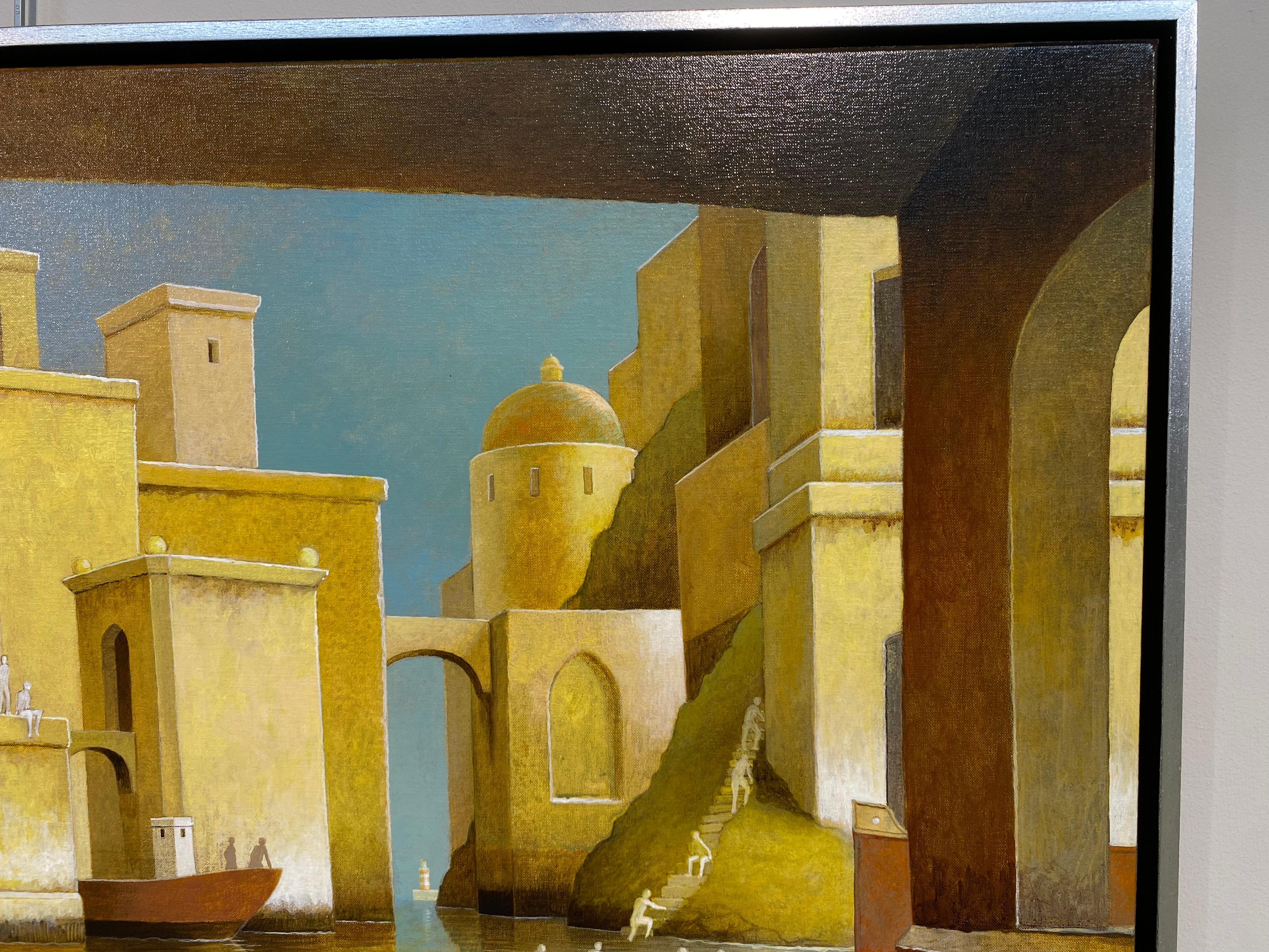 Die Stadt, der Fluss und das Meer - Imaginäre Landschaften der Gegenwart des 21. (Zeitgenössisch), Painting, von Michiel Schrijver