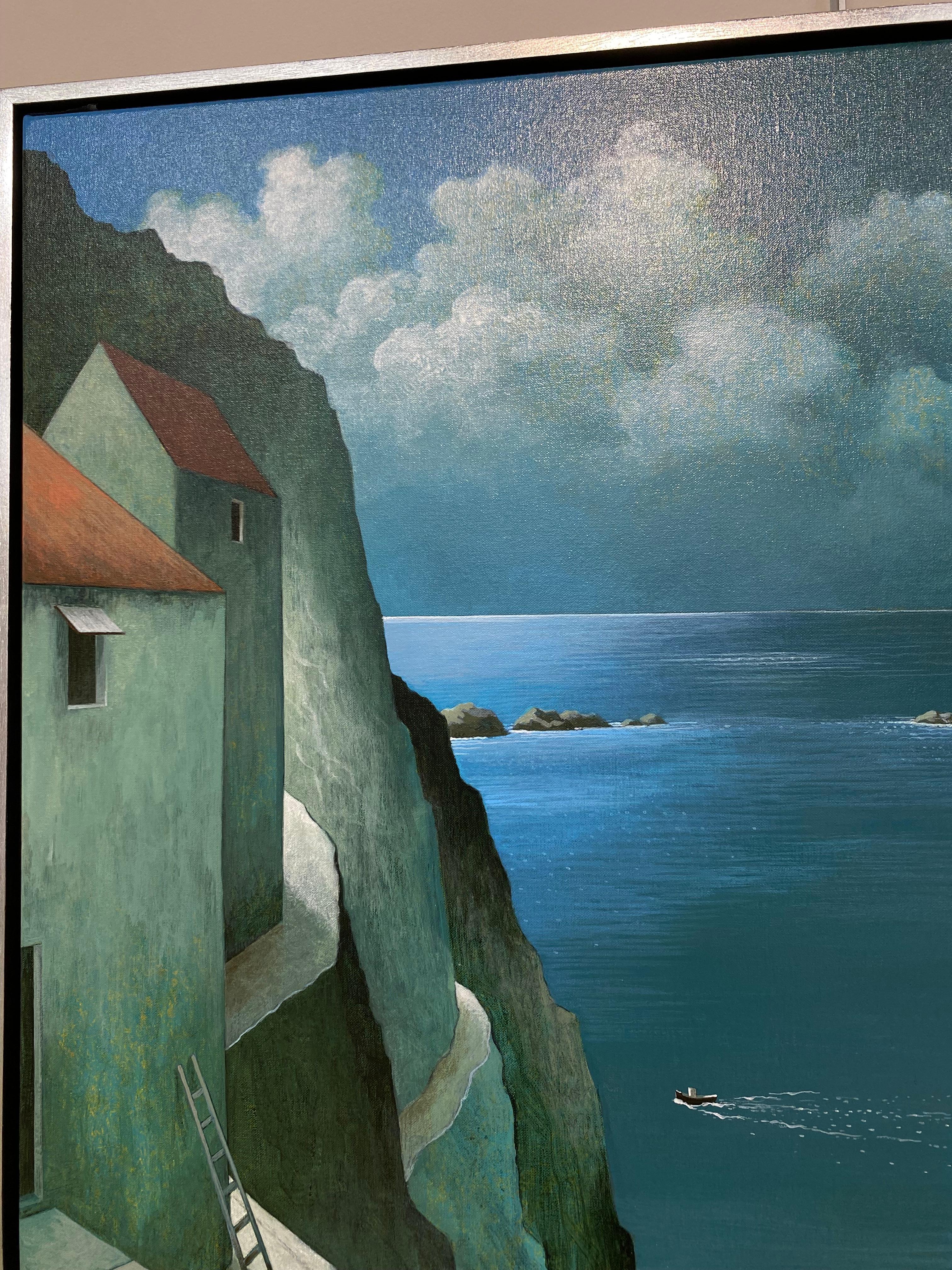 Michiel Schrijver
Der Meeresmaler
90 x 100 cm 
(Gerahmt im Preis inbegriffen 94 x 104)
Acryl auf Leinwand

Der niederländische Maler Michiel Schrijver lebt und arbeitet in der Mitte der Niederlande. 

Die Bilder stammen aus seinem Gedächtnis. Der