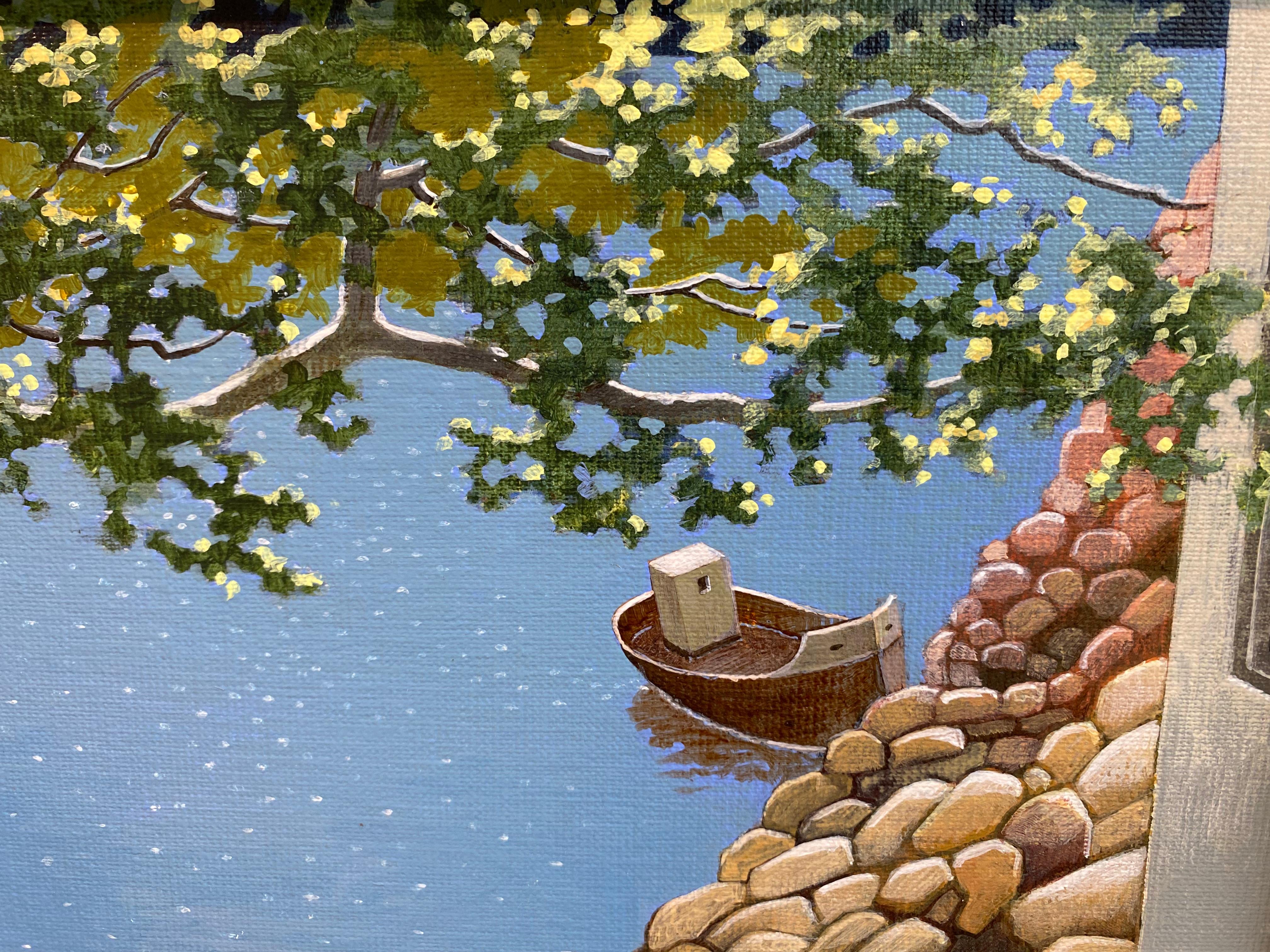 Der stille Balkon - Imaginäre Landschaften des 21. Jahrhunderts (Zeitgenössisch), Painting, von Michiel Schrijver