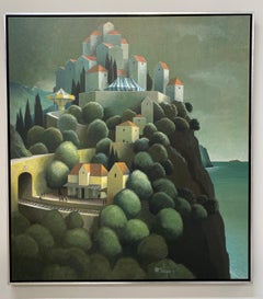 Los rezagados - Pintura contemporánea de paisajes de montaña del siglo XXI