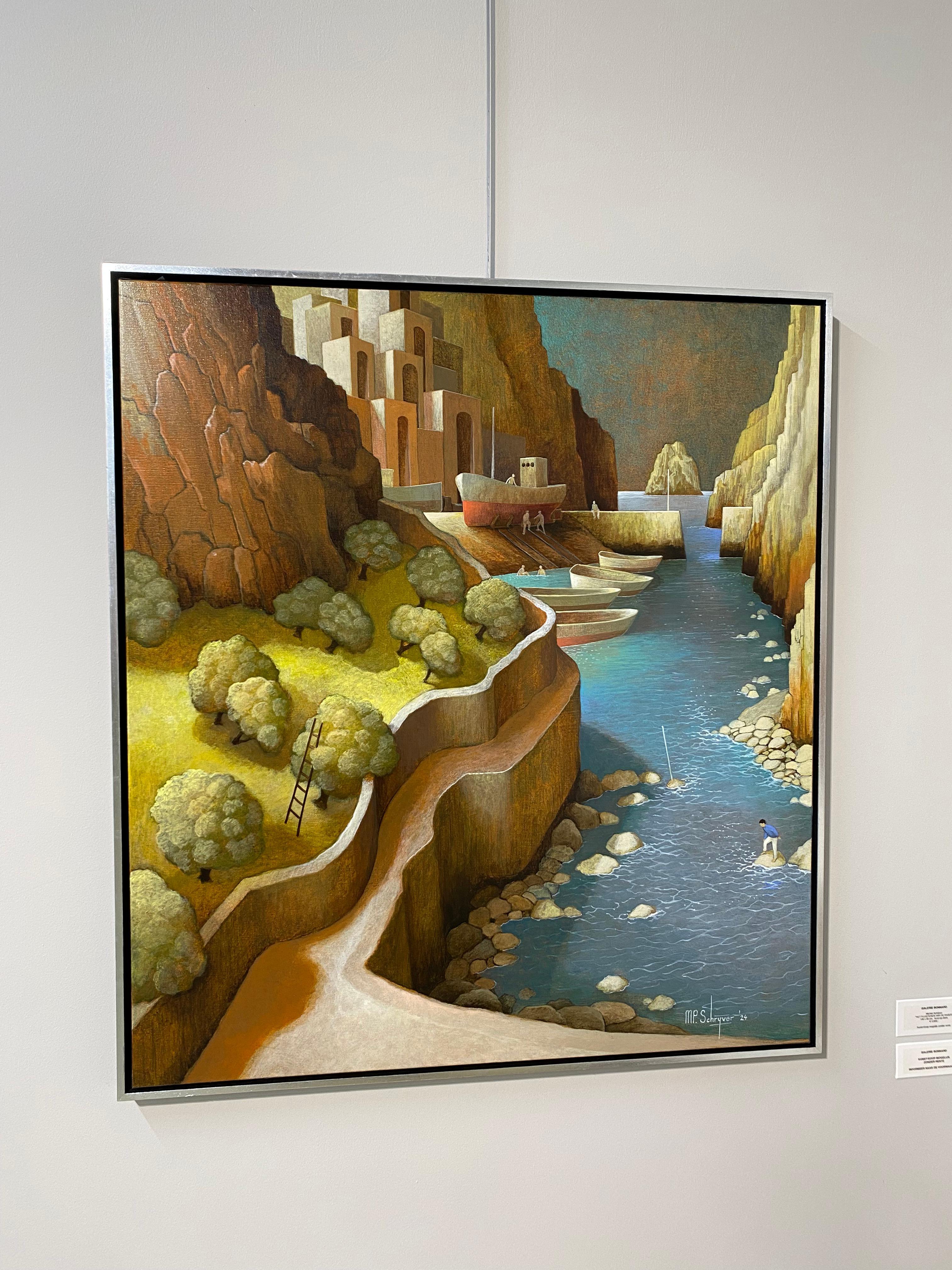 The Whispering of the River - Imaginäre Landschaften des 21. Jahrhunderts – Painting von Michiel Schrijver