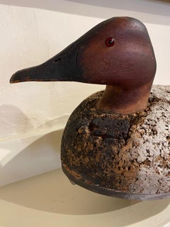 Michigan Bob-Tail Style Cork Canvasback Drake Decoy, circa 1940s-1950s