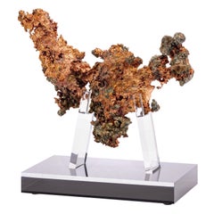 Michigan Natural Native Copper Nugget Mounted in Custom Acrylic Stand