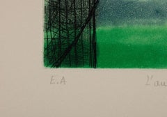 L'aurore hivernale, Abstract Signed and Dated Etching Michiyoshi Deguchi