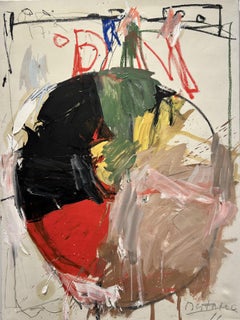 Oublie Joli - 2, Abstraktes Ölgemälde auf Leinwand, gerahmt, 130x97 cm