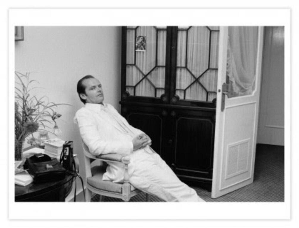 Michou Simon Black and White Photograph - Jack Nicholson Cannes 1981