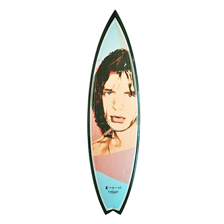 Mick (blue) Surfboard after Andy Warhol For Sale