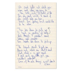 Mick Jagger Handwritten Rolling Stones Lyrics