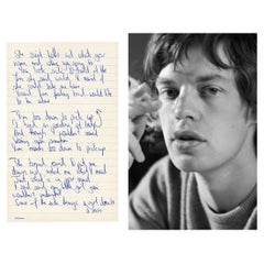 Mick Jagger Handwritten Rolling Stones Lyrics