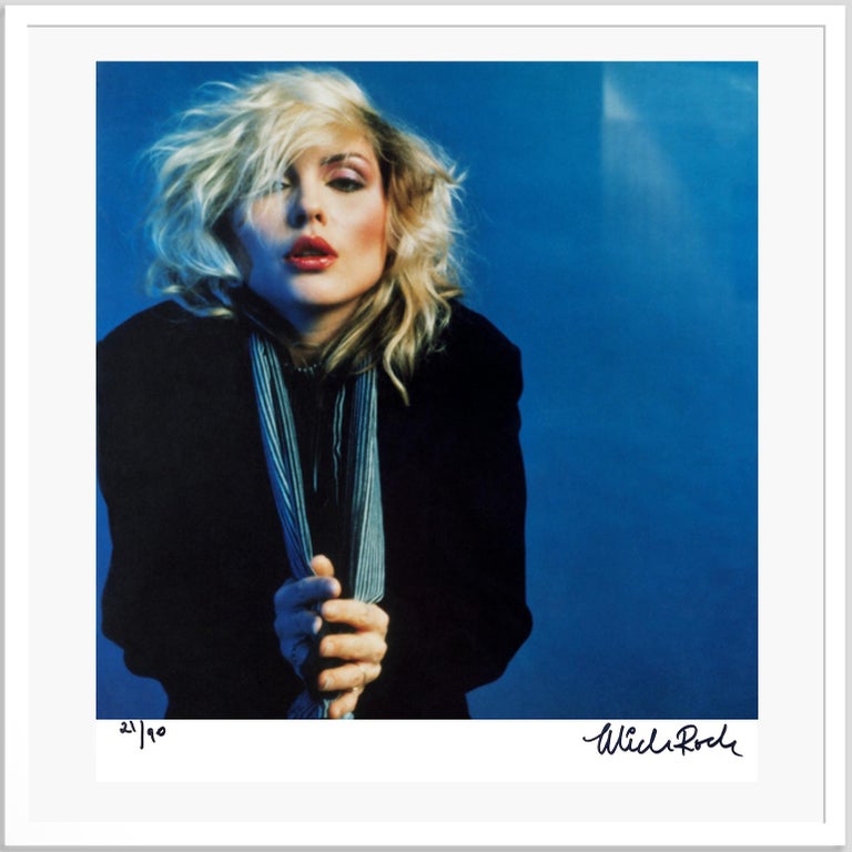 Mick Rock Color Photograph - Blue Blondie (Framed)