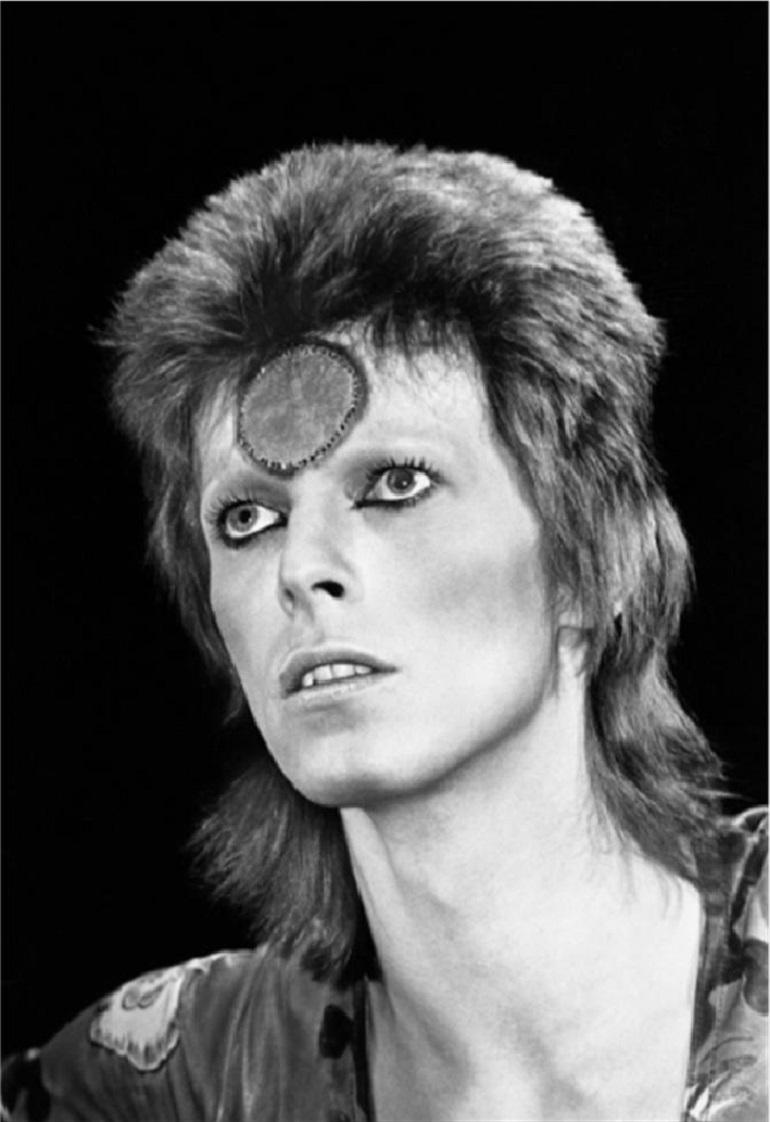 Mick Rock Black and White Photograph - Bowie As Ziggy - signed limited edition print 