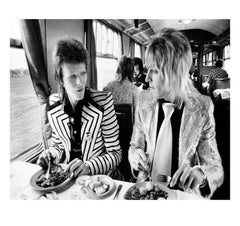 David Bowie Eating Lunch - Limitierte Auflage Mick Rock Nachlassdruck 