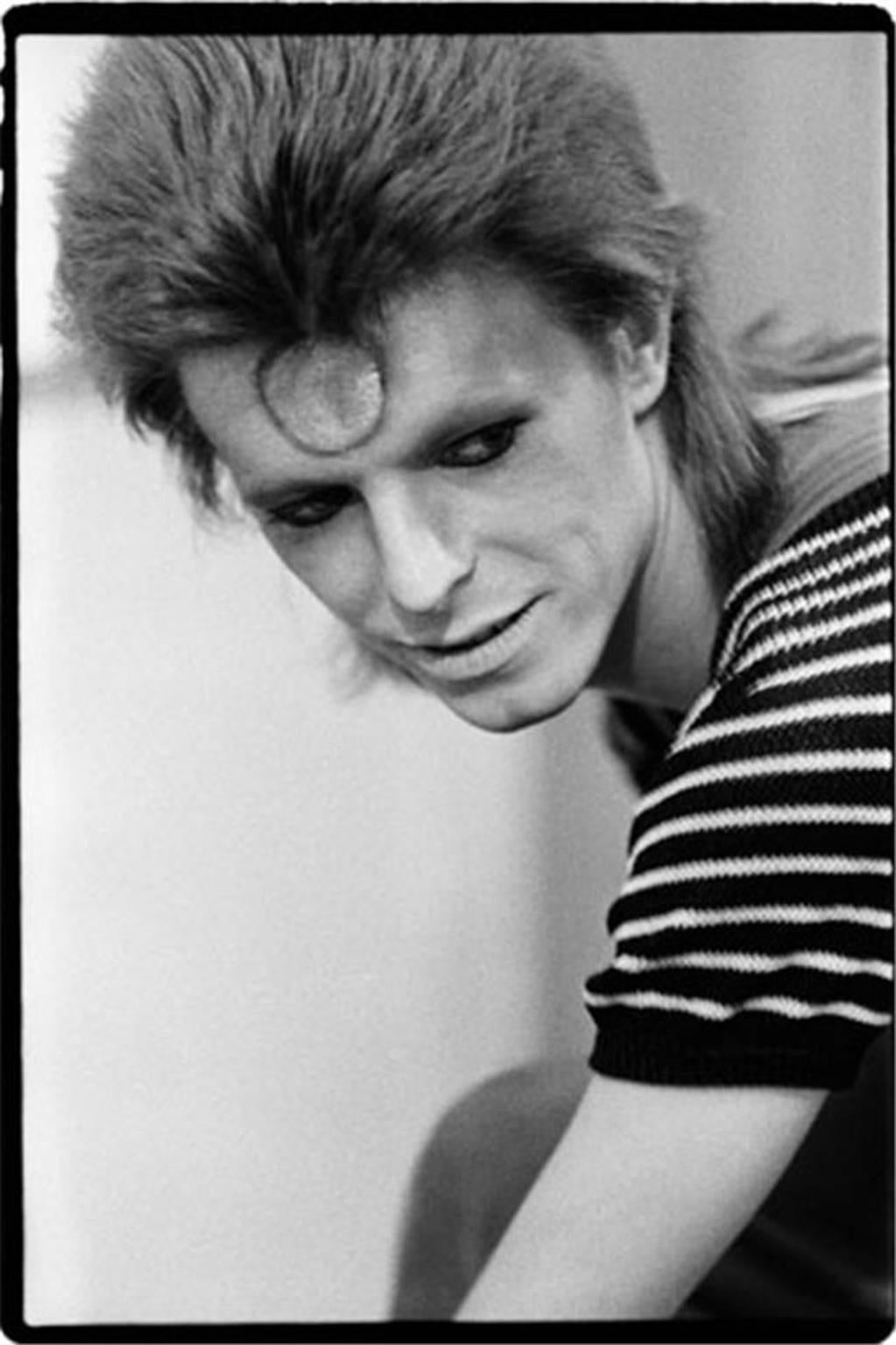 Mick Rock Black and White Photograph - David Bowie 1973