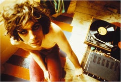Mick Rock, Syd Barrett avec son producteur de disques, photographie en couleur, impression d'art